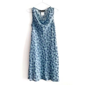 Vintage Sheer Cowl Neck Floral Dress - Small